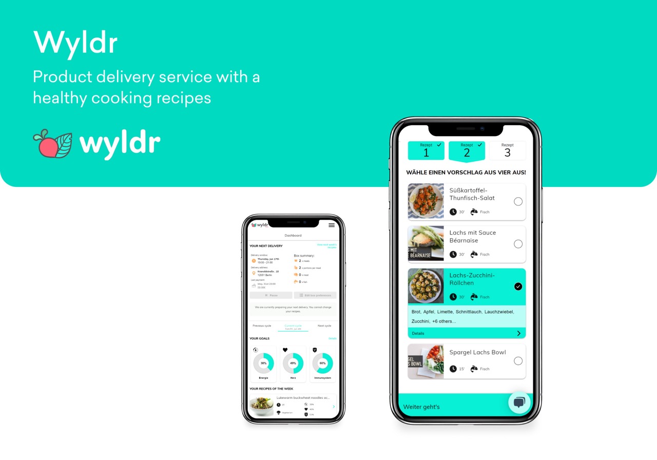 Product delivery service with a healthy recipes