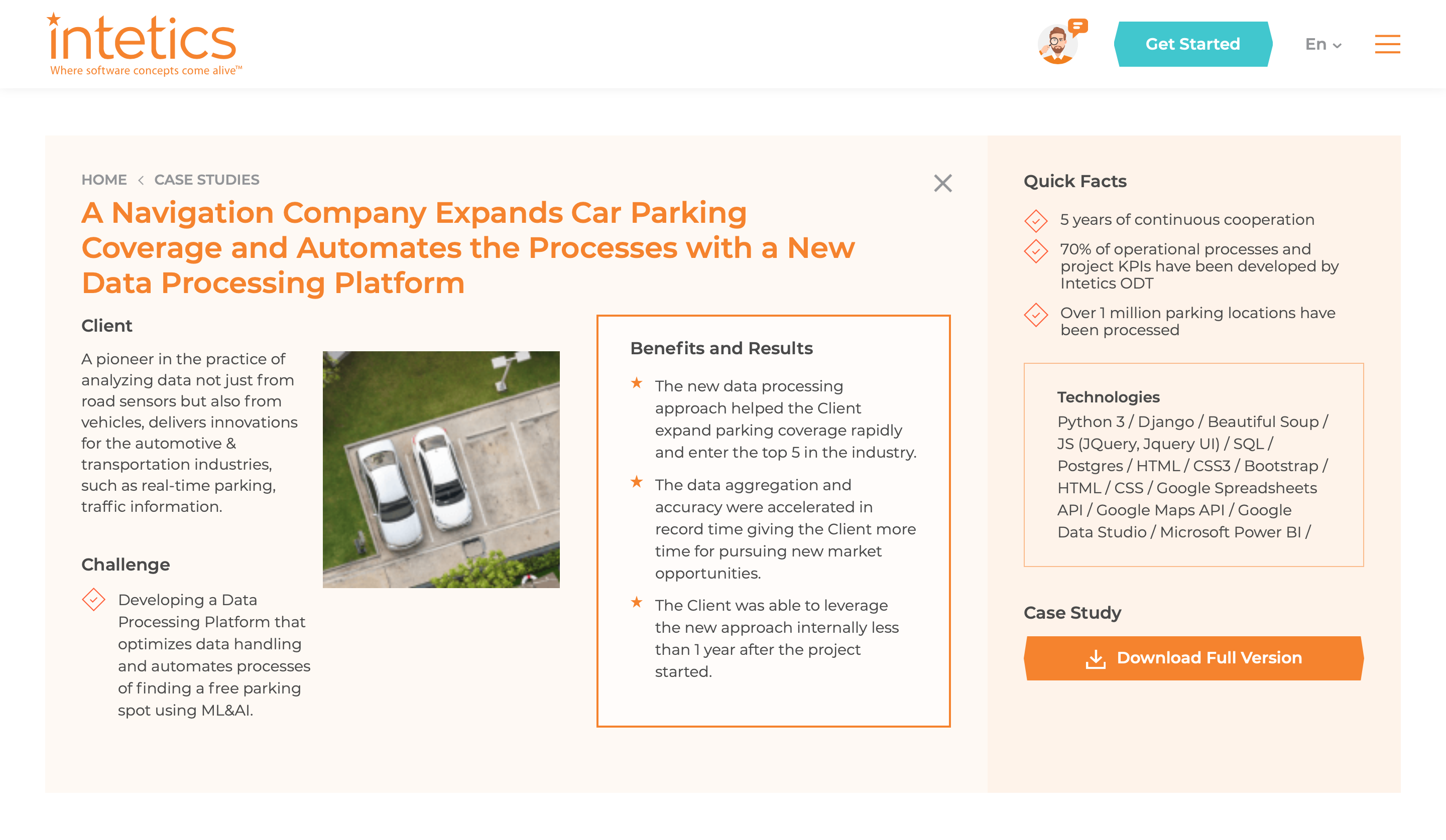A Navigation Company Expands Car Parking Coverage and Automates the Processes with a New Data Processing Platform