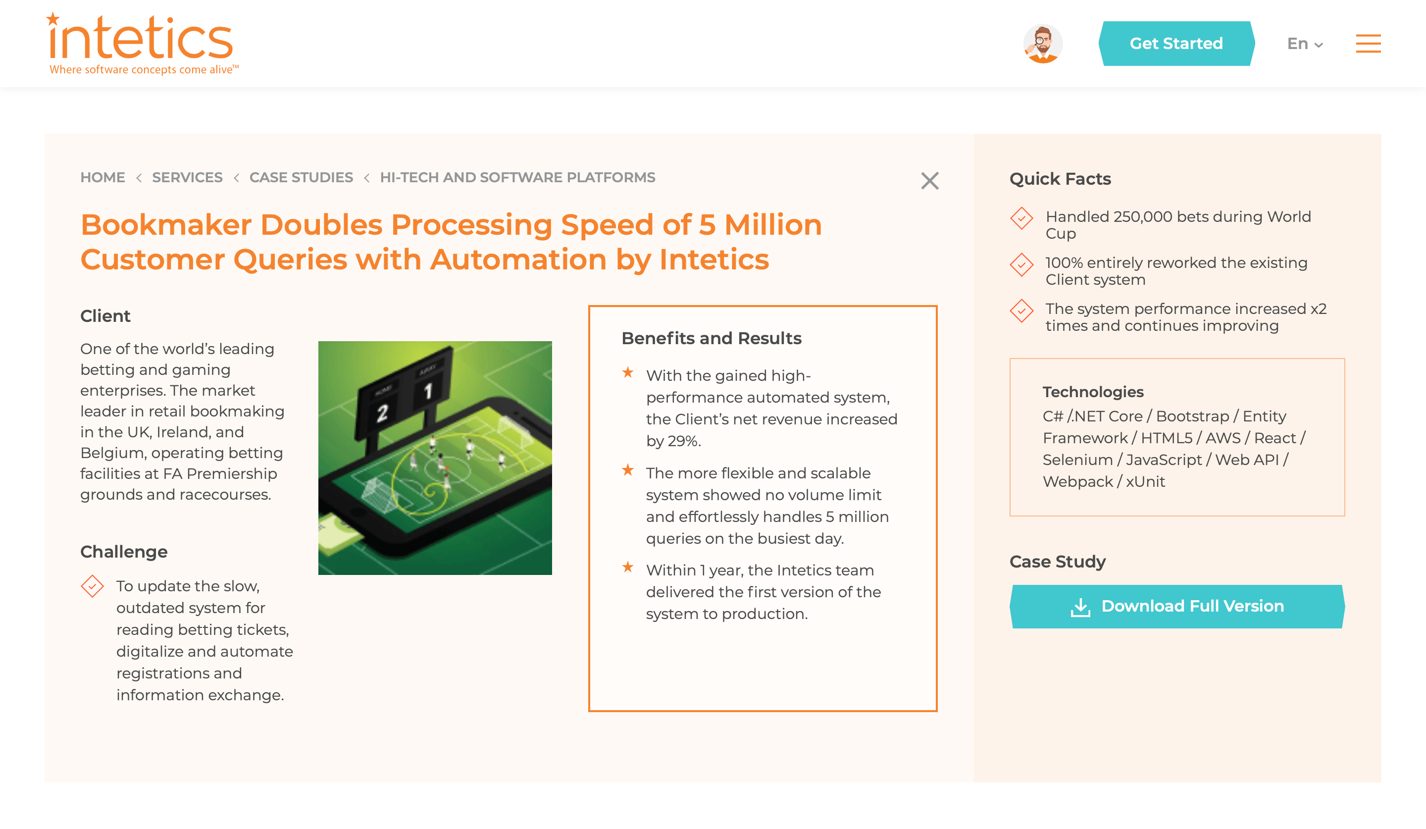 Bookmaker Doubles Processing Speed of 5 Million Customer Queries with Automation by Intetics