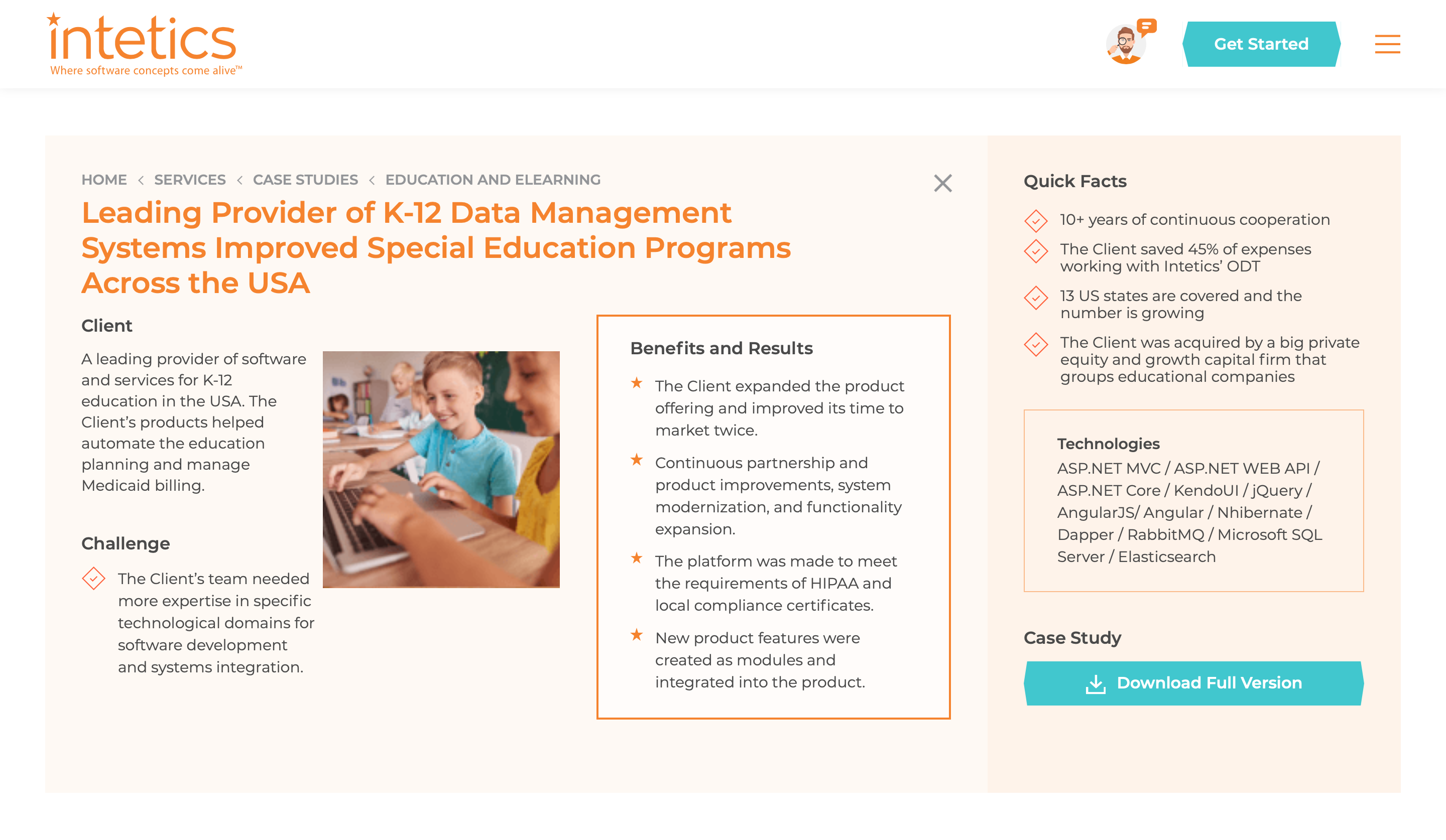Leading Provider of K-12 Data Management Systems Improved Special Education Programs Across the USA