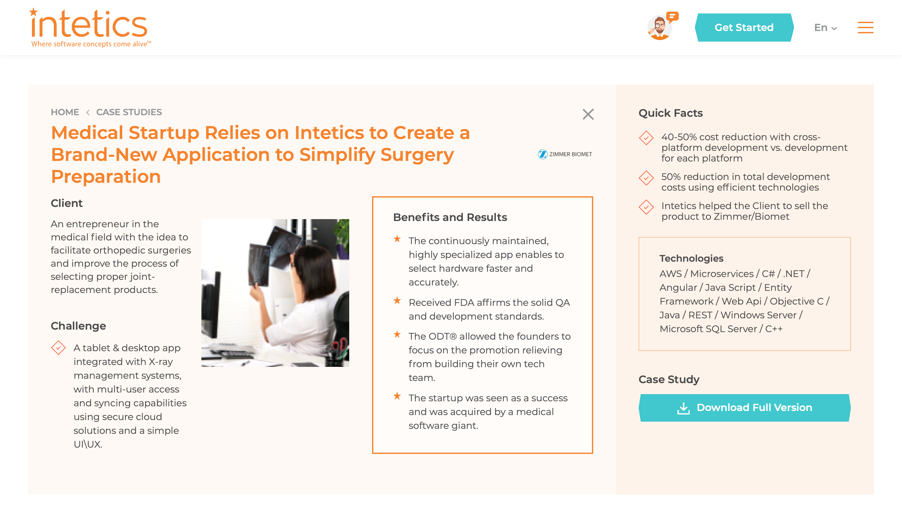 Medical Startup Relies on Intetics to Create a Brand-New Application to Simplify Surgery Preparation