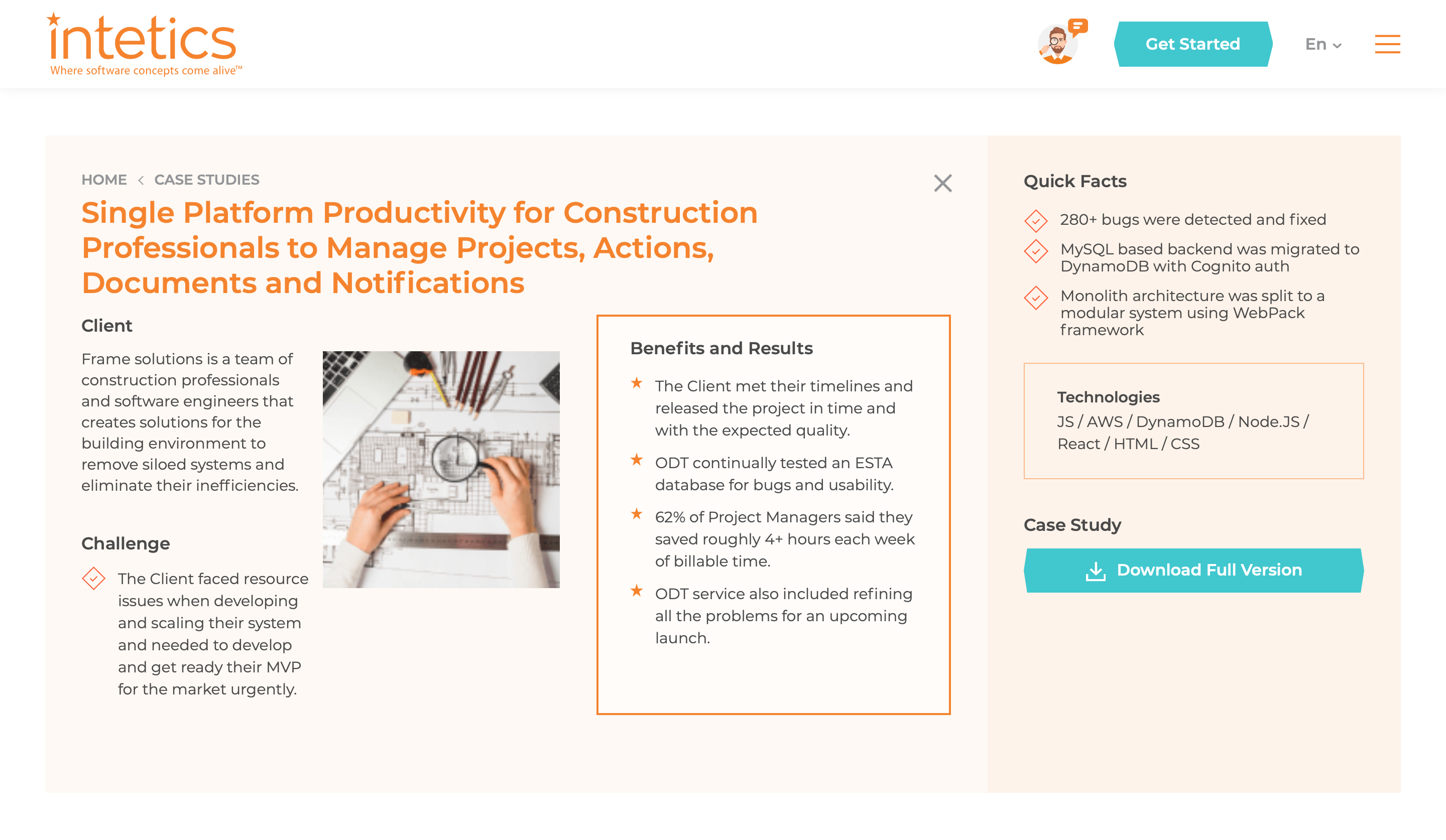 Single Platform Productivity for Construction Professionals to Manage Projects Actions Documents and Notifications