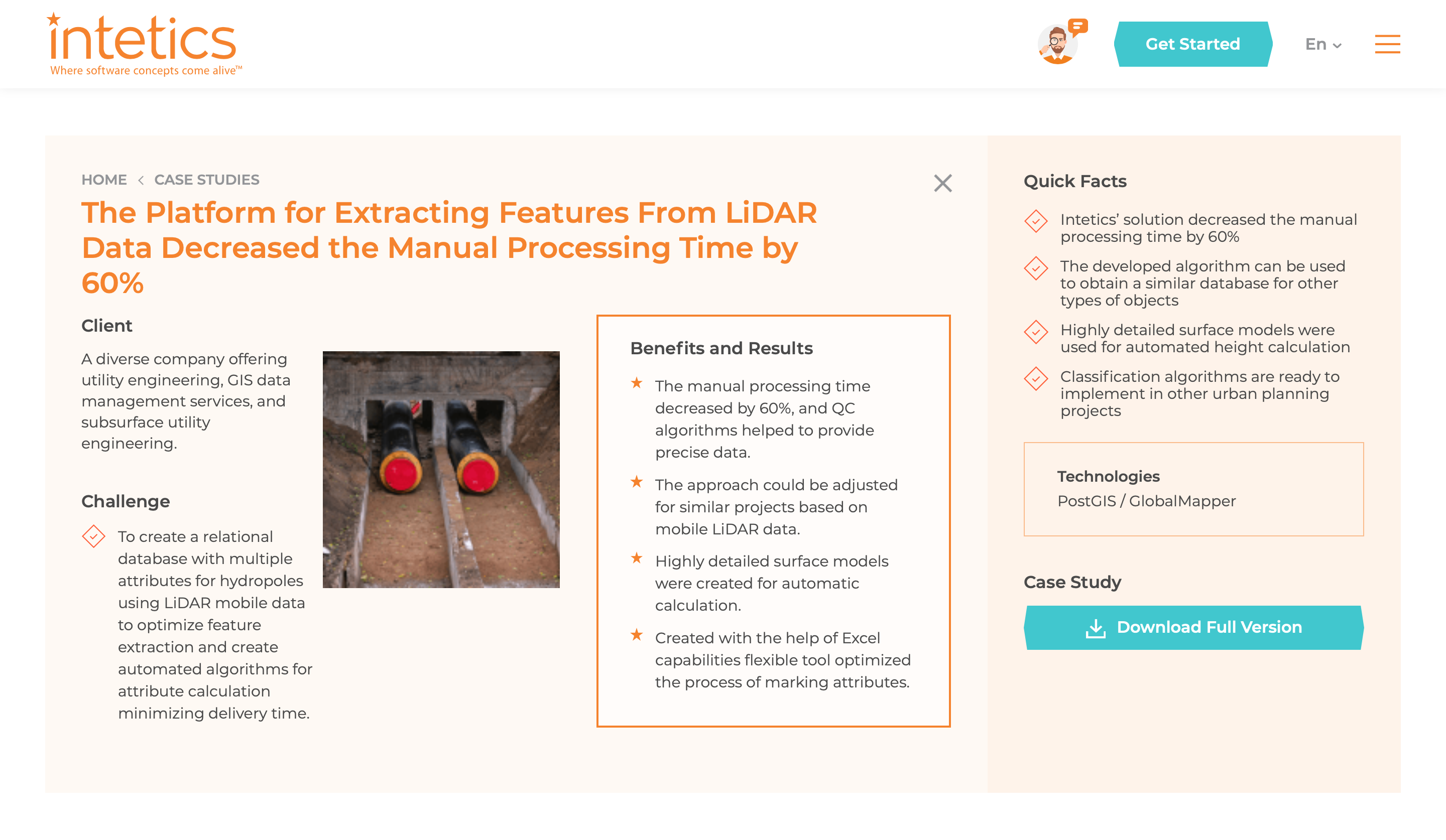 The Platform for Extracting Features From LiDAR Data Decreased the Manual Processing Time by 60 pc